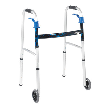 Drive Deluxe Trigger Release Folding Walker with 5 Wheels