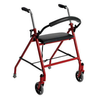 Drive Two Wheeled Rollator Walker with Seat Red