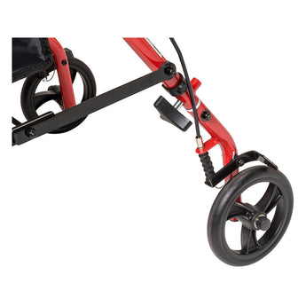 Drive Medical Steel Rollator Walker 4 Wheels 6" Casters with Seat and Storage Bag BLUE/RED