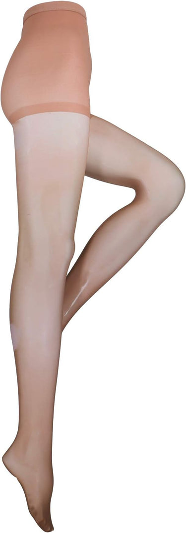 Truform Sheer Compression Pantyhose, 8-15 mmHg, Women's Shaping Tights, 20 Denier, Beige, Queen Plus