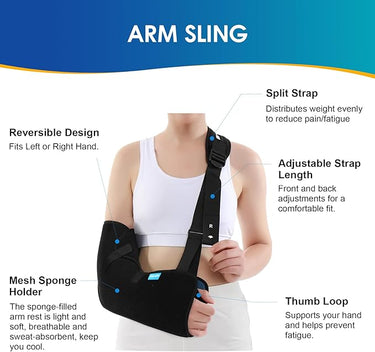 Cozyhealth Arm Sling Shoulder Injury Immobilizer Rotator Cuff Support Brace for Sleeping, Comfortable Medical Sling Arm for Shoulder Injury, Left and Right Arm for Men and Women