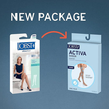JOBST ACTIVA Sheer 15-20 mmHg Compression Socks Thigh High Closed Toe