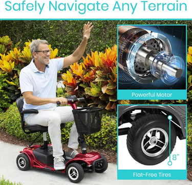 Assembled Vive 4 Wheel Mobility Scooter - Electric Powered with Seat for Seniors