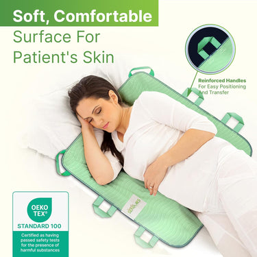 Reusable Waterproof Bed Pad with 6 Handles – Washable Incontinence Underpad 34" x 36" for Elderly & Bedridden Patients