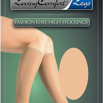 Loving Comfort Fashion Knee High Stockings Sheer, Mild Compression