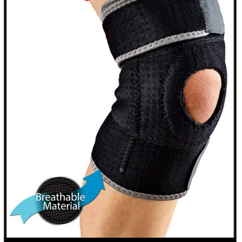 ACE Brand Adjustable Compression Knee Support, Black – One Size Fits Most